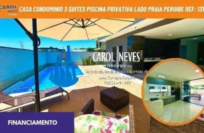 Casa condominio 3 suites piscina privativa lado praia financiamento peruibe