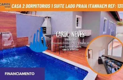 Casa 2 dormitorios 1 suite lado praia financiamento itanhaem