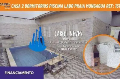 Casa 2 dormitorios piscina lado praia financiamento mongagua