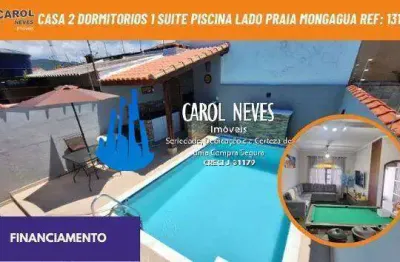 Casa 2 dormitorios 1 suite piscina lado praia financiamento mongagua