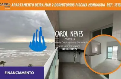 Apartamento beira mar 2 dormitorios 1 suite piscina financiamento mongagua