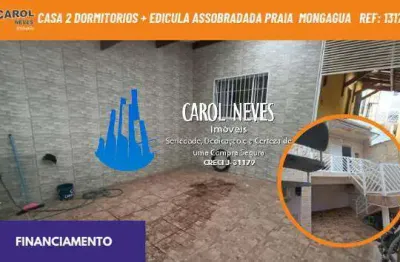 Casa 2 dormitorios + edicula assobradada praia financiamento mongagua