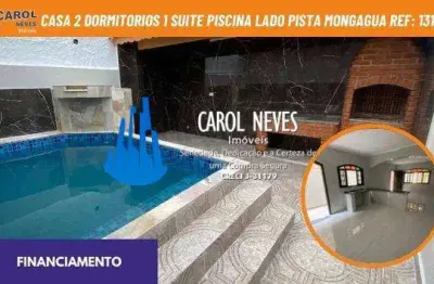 Casa 2 dormitorios 1 suite piscina lado pista financiamento mongagua
