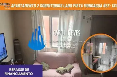 Apartamento 2 dormitorios lado pista repasse de financiamento mongagua