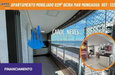 Apartamento mobiliado 82m² beira mar financiamento mongagua