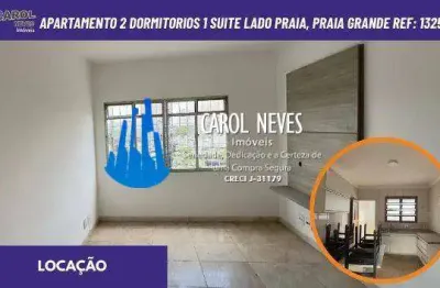 Apartamento 2 dormitorios 1 suite lado praia locacao praia grande
