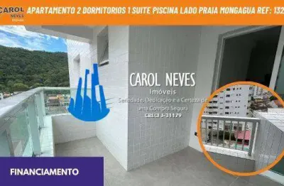 Apartamento 2 dormitorios 1 suite piscina lado praia financiamento mongagua