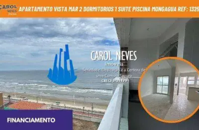 Apartamento vista mar 2 dormitorios 1 suite piscina financiamento mongagua