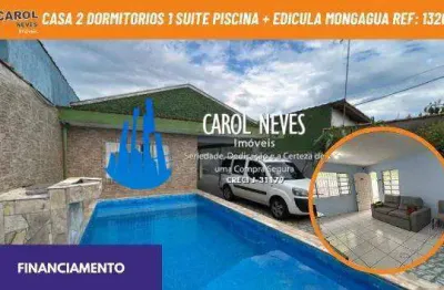 Casa 2 dormitorios 1 suite piscina + edicula financiamento mongagua