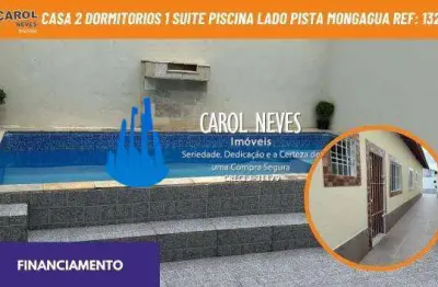 Casa 2 dormitorios 1 suite piscina lado pista financiamento mongagua