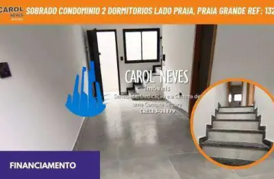 Sobrado condominio 2 dormitorios lado praia financiamento praia grande