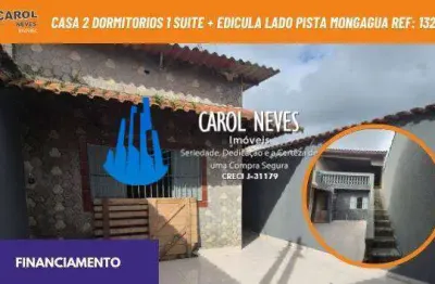 Casa 2 dormitorios 1 suite + edicula lado pista financiamento mongagua