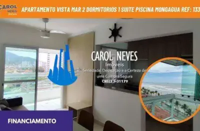 Apartamento vista mar 2 dormitorios 1 suite piscina financiamento mongagua