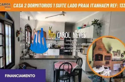 Casa 2 dormitorios 1 suite lado praia financiamento itanhaem