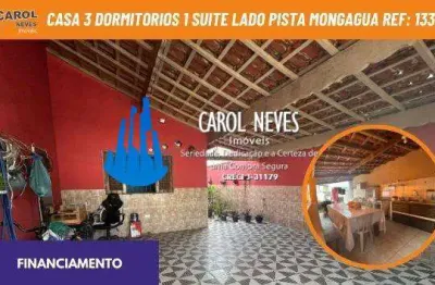 Casa 3 dormitorios 1 suite lado pista financiamento mongagua