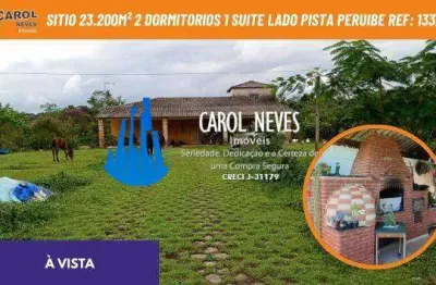 Sitio 23.200m² 2 dormitorios 1 suite lado pista a vista peruibe