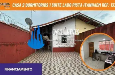 Casa 2 dormitorios 1 suite lado pista financiamento itanhaem