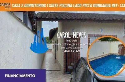 Casa 2 dormitorios 1 suite piscina lado pista financiamento mongagua