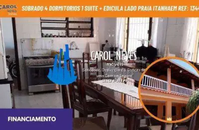 Sobrado 3 dormitorios + edicula lado praia financiamento itanhaem