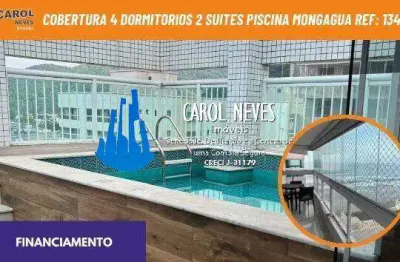 Cobertura 4 dormitorios 2 suites piscina financiamento mongagua