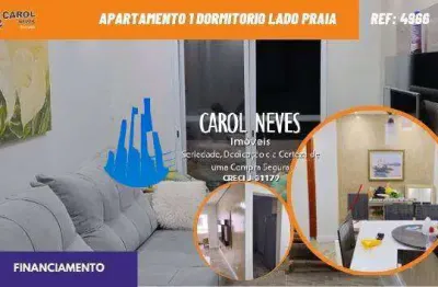 Apartamento 1 dormitório pé na areia financiamento bancário mongaguá
