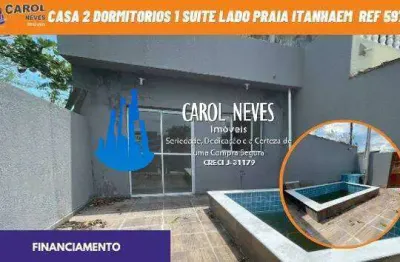 Casa nova 2 dormitórios 1 suíte lado praia financiamento bancário itanhaém