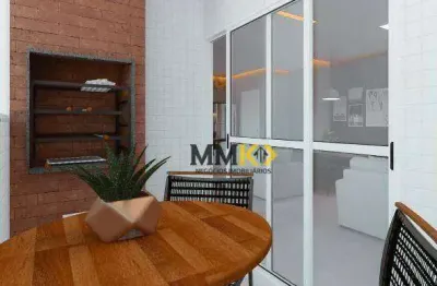 Apartamento com 1 dormitório à venda, 37 m² no estuário - santos/sp
