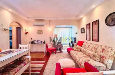 Apartamento excelente há uma quadra da praia da aparecida, 3 dorms, 1 suíte e 101m