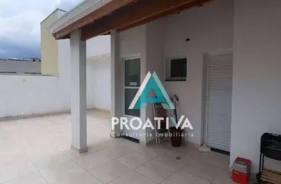 Cobertura com 2 dormitórios para alugar, 80 m² por r$ 2.700,02/mês - vila assunção - santo andré/sp