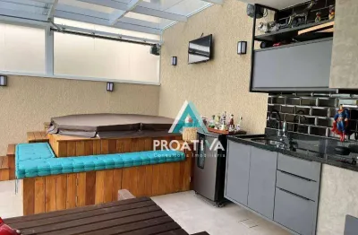 Cobertura com 3 dormitórios à venda, 165 m² - campestre - santo andré/sp