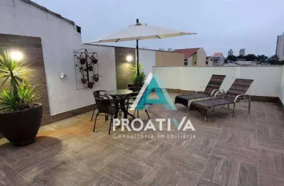 Cobertura com 3 dormitórios à venda, 180 m²- campestre - santo andré/sp