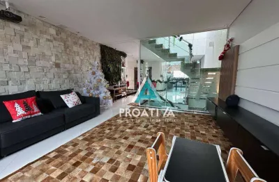 Sobrado com 3 dormitórios à venda, 250 m² - vila scarpelli - santo andré/sp
