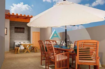 Cobertura com 2 dormitórios à venda, 119 m² por r$ 750.000,00 - campestre - santo andré/sp