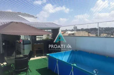 Cobertura com 3 dormitórios à venda, 140 m² por r$ 640.000,00 - vila pires - santo andré/sp