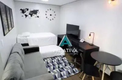 Flat com 1 dormitório à venda, 44 m² - centro - santo andré/sp