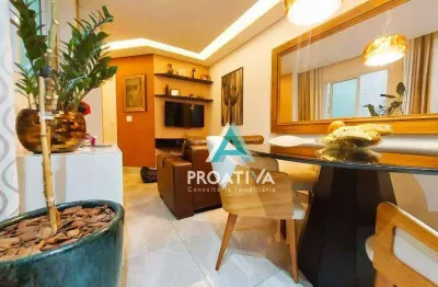 Cobertura com 3 dormitórios à venda, 90 m² por r$ 670.000,00 - campestre - santo andré/sp