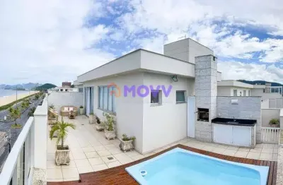 Cobertura linear exclusiva com vista panorâmica da praia de piratininga  niterói