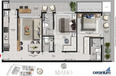 Apartamento de 2 suites: o por do sol na sua varanda gourmet (87m²)