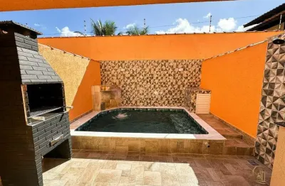 Casa com 2 dormitórios, sendo 2 suítes no cibratel ii em itanhaém, sp.