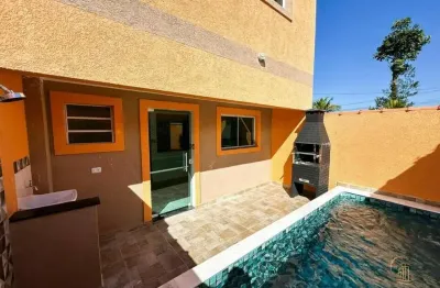 Casa com 2 dormitórios, sendo 2 suítes no cibratel ii em itanhaém, sp.