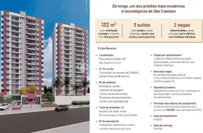 Apartamento com 3 quartos à venda na rua justino paixão, 701, jardim são caetano, são caetano do sul, 132 m2 por r$ 1.594.000