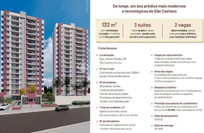 Apartamento com 3 quartos à venda na rua justino paixão, 701, jardim são caetano, são caetano do sul, 132 m2 por r$ 1.594.000