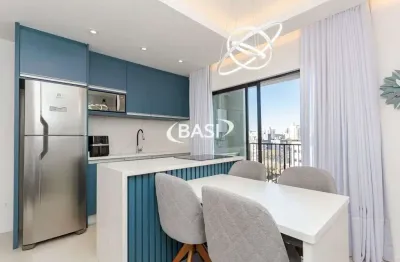 Apartamento com 2 dormitorios e suite, todo mobiliado a venda em agua verde, curitiba ' oportunidade unica'