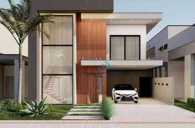Casa em condominio fechado parque taua com 04 suites sendo 01 terrea, piscina, londrina pr.