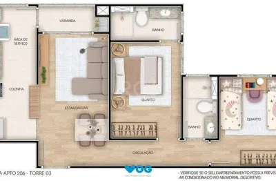 Apartamento para venda - 56.77m², 2 dormitórios, sendo 1 suites, 1 vaga - camaqu
