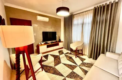 Apartamento mobiliado á venda 3 quartos no boqueirão, em santos