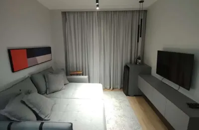 Apartamento para alugar com 1 dormitório mobíliado na pompéia - santos/sp