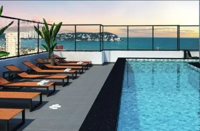 Guarujá ao seu alcance, apartamento facilitado, com condições imperdíveis no melhor ponto da enseada, com opções de 1 e 2 dormitórios.