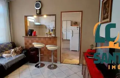 Apartamento duplex de 2 dormitórios com quintal em village no gonzaga em santos .