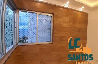 Apartamento de 1 dormitório  reformado na aparecida com vista mar .